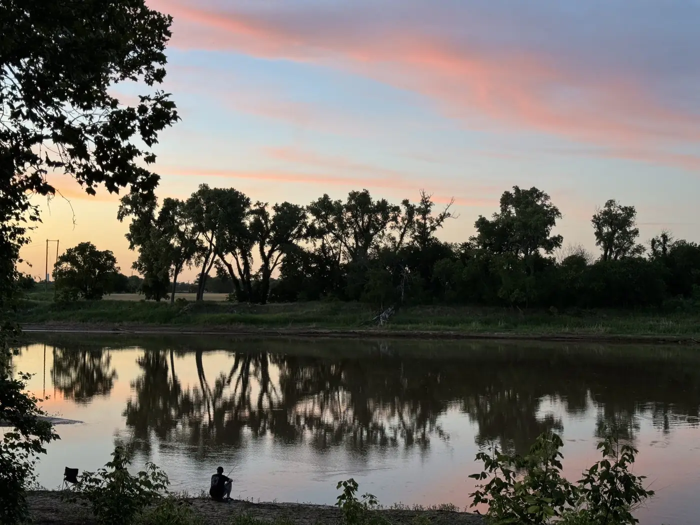 Fishing at sunset on the Salt Fork River at Rivershire